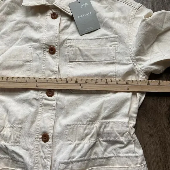 Everlane The Cinchable Chore Jacket Women's S Bone Inner Drawstring Pockets - Picture 8 of 11